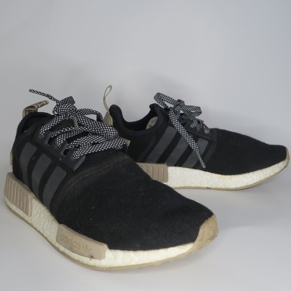 Adidas NMD R1 Trace Khaki Sneakers Wool‎ Black White Champa Exclusive CQ0760 - Picture 2 of 16